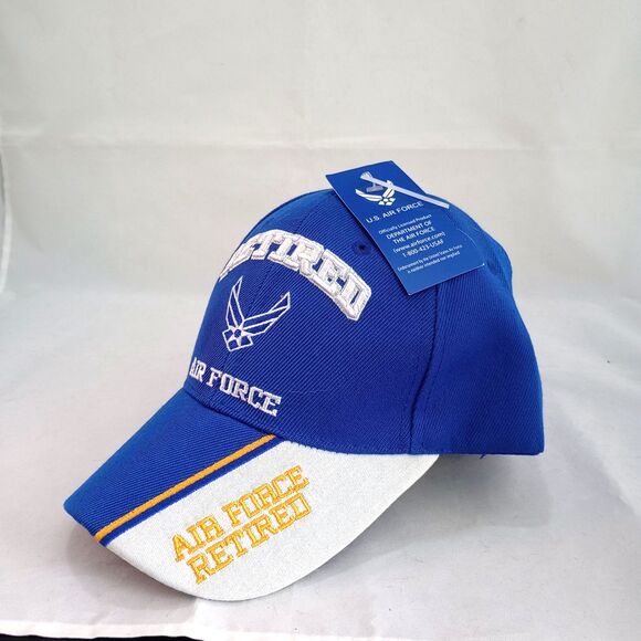 U.S. Air Force Retired Wings Cap Royal Blue Embroidered New 6 Panel - Picture 1 of 7